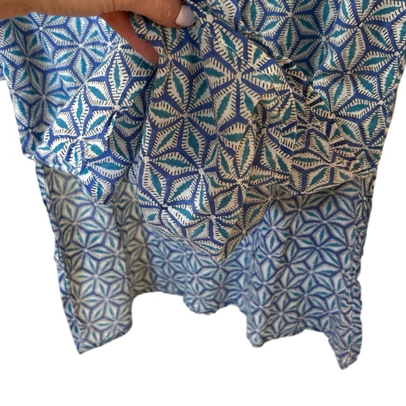 Roberta Roller Rabbit - Cotton, Embroidered Tunic Top, Geometric - Size S, Blue - Picture 12 of 16